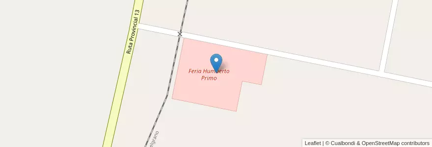Mapa de ubicacion de Feria Humberto Primo en Argentine, Santa Fe, Departamento Castellanos, Municipio De Humberto Primo.