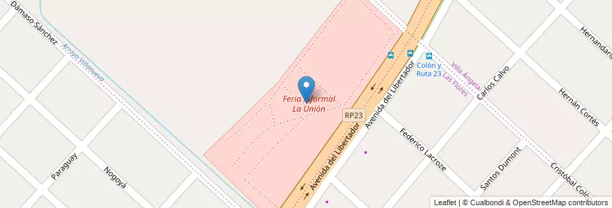 Mapa de ubicacion de Feria informal La Unión en Argentina, Buenos Aires, Partido De Moreno, Trujui.