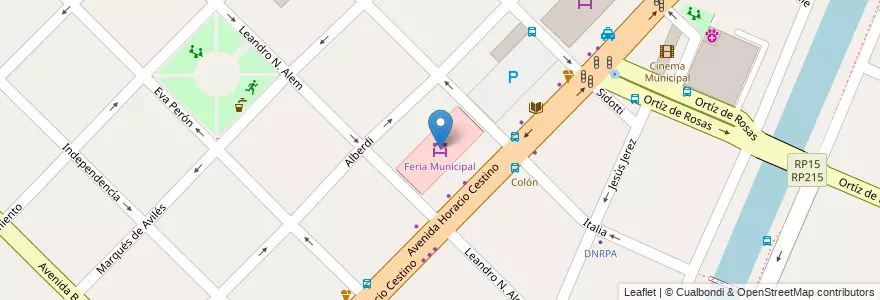 Mapa de ubicacion de Feria Municipal en アルゼンチン, ブエノスアイレス州, Partido De Ensenada.