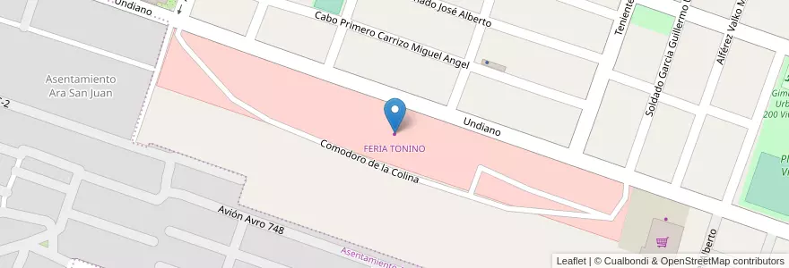 Mapa de ubicacion de FERIA TONINO en アルゼンチン, フフイ州, Departamento Doctor Manuel Belgrano, Municipio De San Salvador De Jujuy, Alto Comedero.