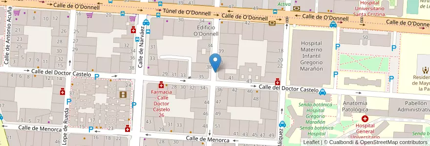 Mapa de ubicacion de FERNAN GONZALEZ, CALLE, DE,43 en إسبانيا, منطقة مدريد, منطقة مدريد, Área Metropolitana De Madrid Y Corredor Del Henares, مدريد.
