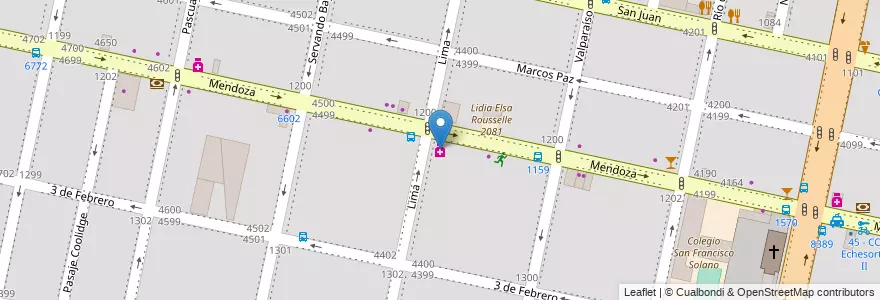 Mapa de ubicacion de Fernández Cassinni en Arjantin, Santa Fe, Departamento Rosario, Municipio De Rosario, Rosario.