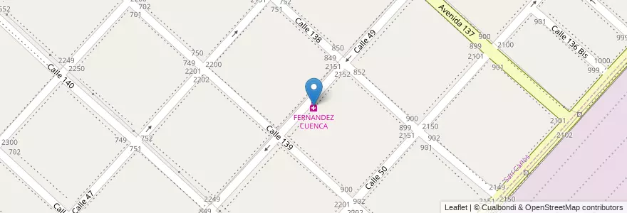 Mapa de ubicacion de FERNANDEZ CUENCA, San Carlos en Argentina, Provincia Di Buenos Aires, Partido De La Plata, San Carlos.