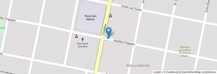 Mapa de ubicacion de Fernández hnos en Аргентина, Кордова, Departamento Marcos Juárez, Pedanía Tunas, Municipio De Alejo Ledesma, Alejo Ledesma.