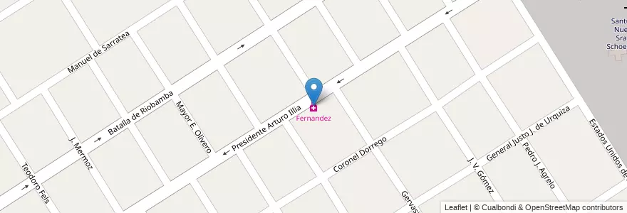 Mapa de ubicacion de Fernandez en Argentina, Buenos Aires, Partido De Florencio Varela.