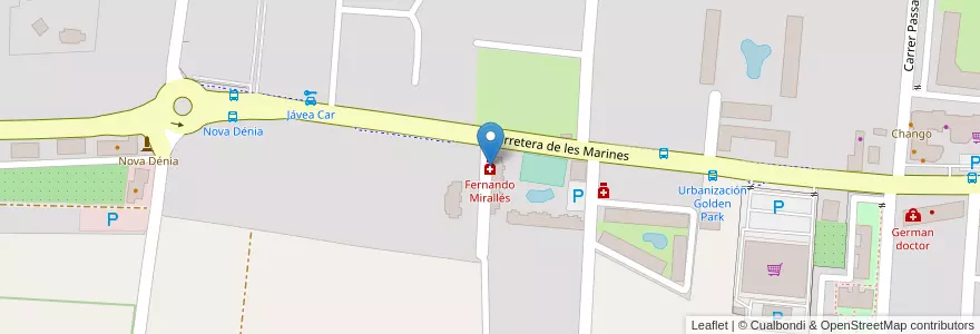 Mapa de ubicacion de Fernando Mirallés en Sepanyol, Comunitat Valenciana, Dénia.