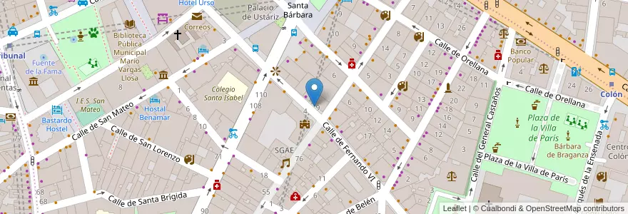 Mapa de ubicacion de FERNANDO VI, CALLE, DE,9 en Испания, Мадрид, Мадрид, Área Metropolitana De Madrid Y Corredor Del Henares, Мадрид.