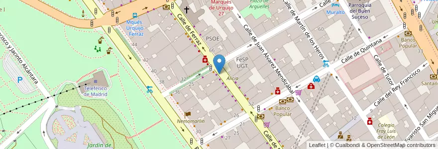 Mapa de ubicacion de FERRAZ, CALLE, DE,31 en إسبانيا, منطقة مدريد, منطقة مدريد, Área Metropolitana De Madrid Y Corredor Del Henares, مدريد.