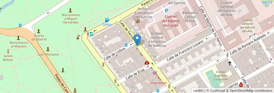 Mapa de ubicacion de FERRAZ, CALLE, DE,79 en إسبانيا, منطقة مدريد, منطقة مدريد, Área Metropolitana De Madrid Y Corredor Del Henares, مدريد.