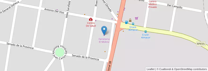 Mapa de ubicacion de Ferretería El Molino en Arjantin, Córdoba, Departamento Punilla, Pedanía Rosario, Municipio De Bialet Massé, Bialet Massé.
