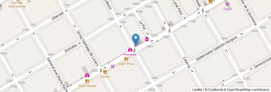 Mapa de ubicacion de Ferreteria Garage en Arjantin, Buenos Aires, Partido De Vicente López, Vicente López.