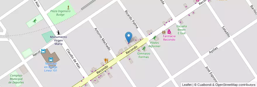 Mapa de ubicacion de Ferreteria y Bazar Lemos en 阿根廷, 布宜诺斯艾利斯省, Partido De Lomas De Zamora, Ingeniero Budge.