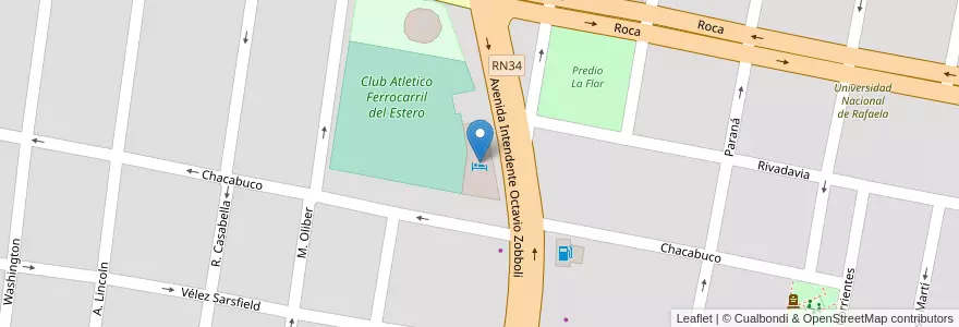 Mapa de ubicacion de Ferro Horel en Arjantin, Santa Fe, Departamento Castellanos, Municipio De Rafaela.