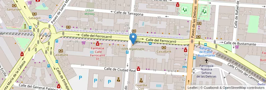 Mapa de ubicacion de Ferrocarril en Sepanyol, Comunidad De Madrid, Comunidad De Madrid, Área Metropolitana De Madrid Y Corredor Del Henares, Madrid.
