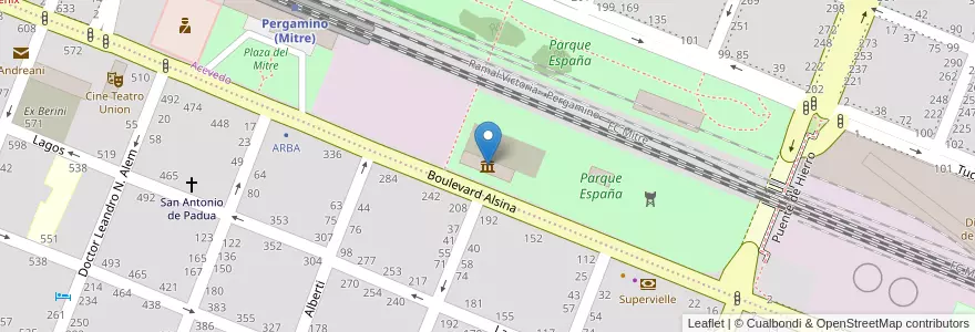 Mapa de ubicacion de Ferromuseo APREF en 阿根廷, 布宜诺斯艾利斯省, Partido De Pergamino.