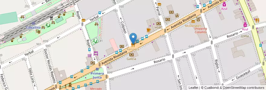 Mapa de ubicacion de Ferroni's, Caballito en Arjantin, Ciudad Autónoma De Buenos Aires, Buenos Aires, Comuna 6.