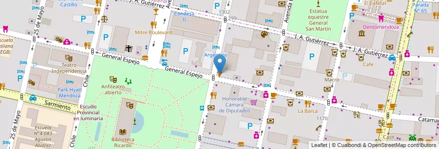 Mapa de ubicacion de Ferruccio Soppelsa en Arjantin, Şili, Mendoza, Departamento Capital, Ciudad De Mendoza.