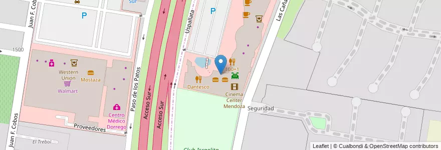 Mapa de ubicacion de Ferruccio Soppelsa en Arjantin, Şili, Mendoza, Departamento Guaymallén.