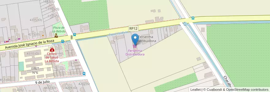 Mapa de ubicacion de Ferserma Distribuidora en Argentinien, San Juan, Chile, Rivadavia.
