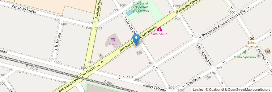 Mapa de ubicacion de Ferster Escuela Integral de Cosmética en Arjantin, Buenos Aires, Partido De Almirante Brown, Rafael Calzada.
