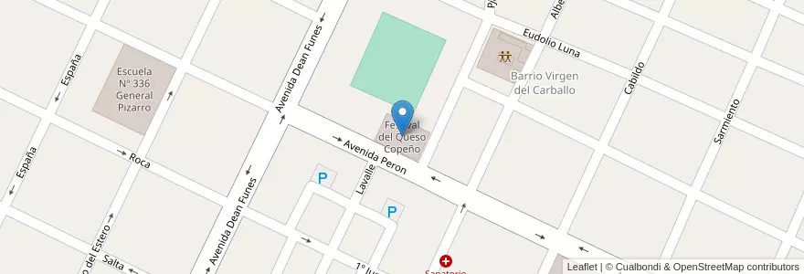 Mapa de ubicacion de Festival del Queso Copeño en آرژانتین, Santiago Del Estero, Departamento Copo.