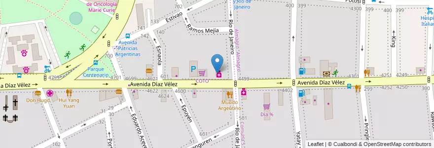 Mapa de ubicacion de Fiambrería y Quesería, Caballito en الأرجنتين, Ciudad Autónoma De Buenos Aires, Comuna 5, Buenos Aires.