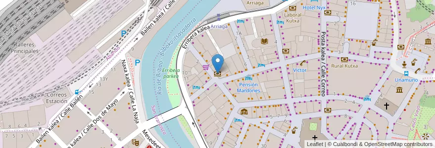Mapa de ubicacion de Fiare Banca Ética en España, Euskadi, Bizkaia, Bilboaldea, Bilbao.