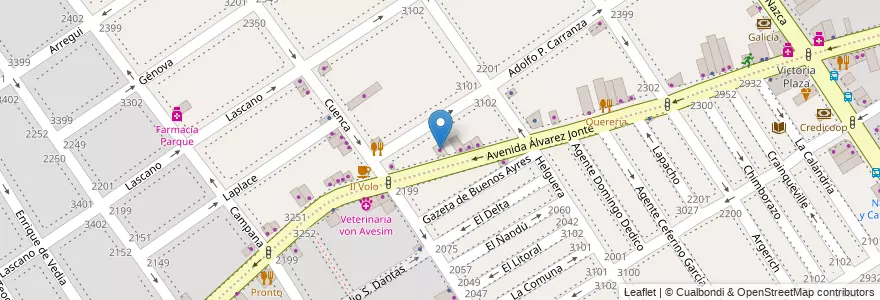 Mapa de ubicacion de Fiat Villa de Parqu, Villa del Parque en アルゼンチン, Ciudad Autónoma De Buenos Aires, ブエノスアイレス, Comuna 11.