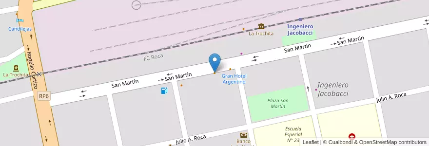 Mapa de ubicacion de Fidel Resto Bar en Argentina, Chile, Río Negro Province, Departamento Veinticinco De Mayo, Ingeniero Jacobacci.