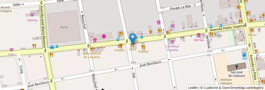Mapa de ubicacion de Fiera, Caballito en Argentina, Ciudad Autónoma De Buenos Aires, Buenos Aires, Comuna 6.