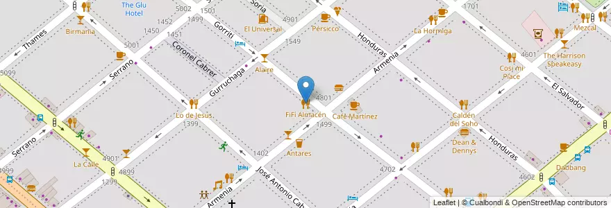 Mapa de ubicacion de FiFí Almacén, Palermo en Argentinien, Ciudad Autónoma De Buenos Aires, Buenos Aires.