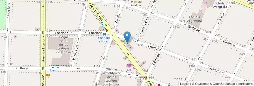 Mapa de ubicacion de Fig S.A, Chacarita en 阿根廷, Ciudad Autónoma De Buenos Aires, 布宜诺斯艾利斯, Comuna 15.