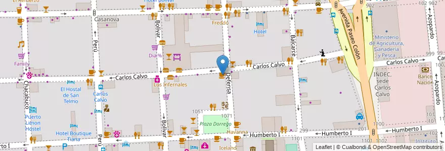 Mapa de ubicacion de Fileteados Porteños Club de Café, San Telmo en アルゼンチン, Ciudad Autónoma De Buenos Aires, Comuna 1, ブエノスアイレス.