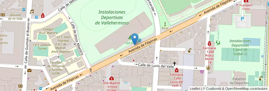 Mapa de ubicacion de FILIPINAS, AVENIDA, DE,7 en Spanien, Autonome Gemeinschaft Madrid, Autonome Gemeinschaft Madrid, Área Metropolitana De Madrid Y Corredor Del Henares, Madrid.