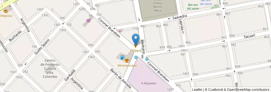 Mapa de ubicacion de Fillippo en Arjantin, Buenos Aires, Partido De La Matanza.
