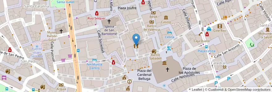 Mapa de ubicacion de Filmoteca Regional Francisco Rabal en 西班牙, Región De Murcia, Región De Murcia, Área Metropolitana De Murcia, Murcia.
