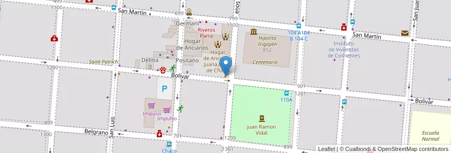 Mapa de ubicacion de Filomena en アルゼンチン, コリエンテス州, Departamento Capital, Corrientes, Corrientes.
