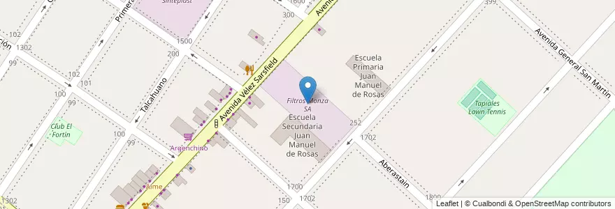 Mapa de ubicacion de Filtros Monza SA en Arjantin, Buenos Aires, Partido De La Matanza, Villa Madero.