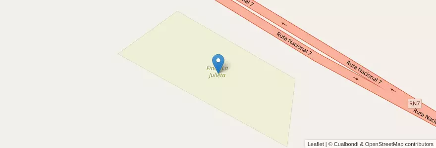 Mapa de ubicacion de Finca La Julieta en Arjantin, San Luis, General Pedernera, Municipio De Justo Daract.