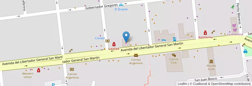 Mapa de ubicacion de Finisterre en アルゼンチン, マガジャネス・イ・デ・ラ・アンタルティカ・チレーナ州, チリ, サンタクルス州, El Calafate, Lago Argentino.