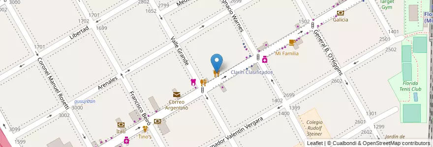 Mapa de ubicacion de Finn McCool en Argentina, Buenos Aires, Partido De Vicente López, Vicente López.
