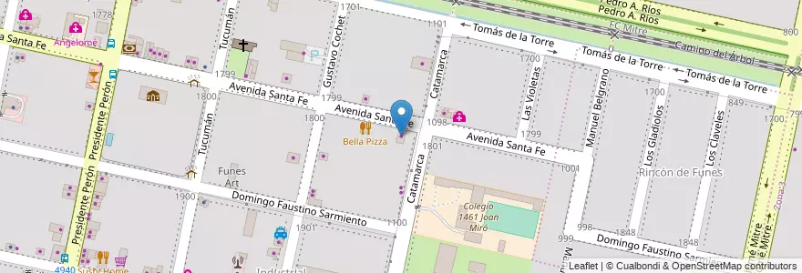 Mapa de ubicacion de Fiorella en Аргентина, Санта-Фе, Departamento Rosario, Municipio De Funes, Funes.