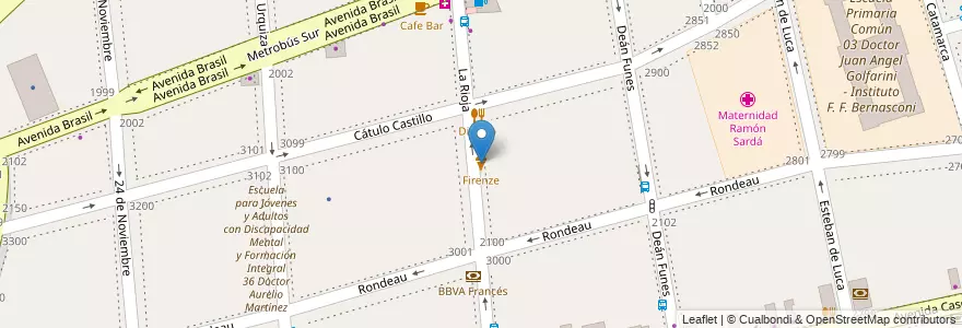 Mapa de ubicacion de Firenze, Parque Patricios en آرژانتین, Ciudad Autónoma De Buenos Aires, Comuna 4, Buenos Aires.