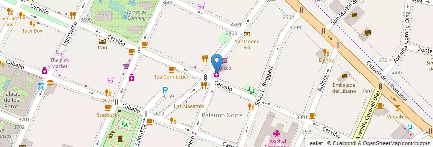 Mapa de ubicacion de Firpo, Palermo en آرژانتین, Ciudad Autónoma De Buenos Aires, Buenos Aires, Comuna 14.