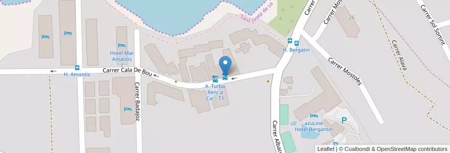 Mapa de ubicacion de FirstRentaCar - Alquiler de coches San Antonio - Ibiza en 西班牙, 巴利阿里群岛, España (Mar Territorial), 巴利阿里群岛, Eivissa, Sant Josep De Sa Talaia.
