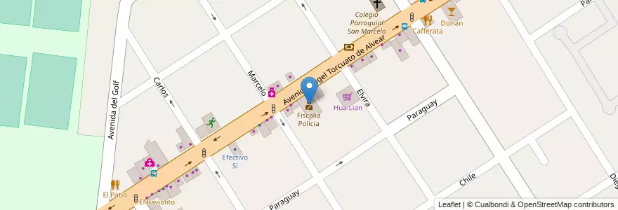Mapa de ubicacion de Fiscalia Policia en Arjantin, Buenos Aires, Partido De Tigre, Don Torcuato.
