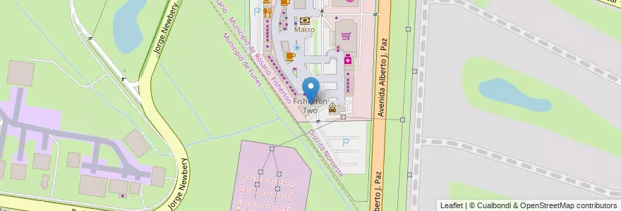 Mapa de ubicacion de Fisherton Two en Arjantin, Santa Fe, Departamento Rosario, Municipio De Funes.