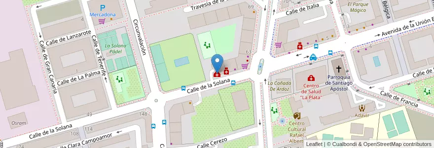 Mapa de ubicacion de Fisioterapia en 西班牙, Comunidad De Madrid, Comunidad De Madrid, Área Metropolitana De Madrid Y Corredor Del Henares, Torrejón De Ardoz.