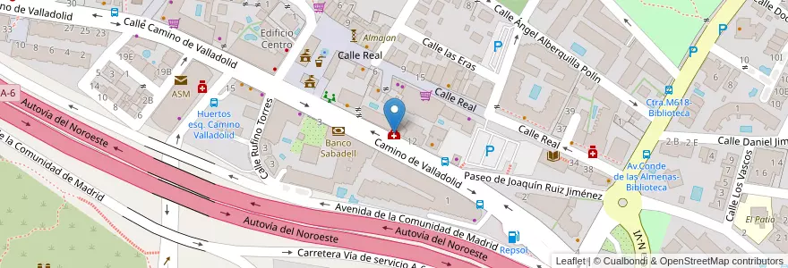 Mapa de ubicacion de Fisioterapia en İspanya, Comunidad De Madrid, Comunidad De Madrid, Cuenca Del Guadarrama, Torrelodones.