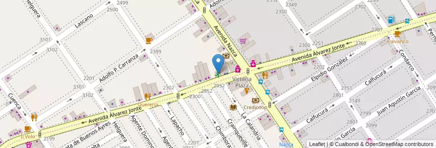 Mapa de ubicacion de Fitness Gimnasio, Villa del Parque en Argentinien, Ciudad Autónoma De Buenos Aires, Buenos Aires, Comuna 11.